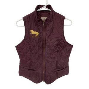 AMI 100% Silk Maroon Vest Full Zip with Pockets Size M